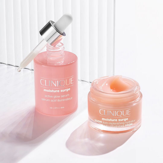 Clinique Moisture Surge Feuchtigkeitsspendend Serum Gesicht mit Vitamin C & Hyaluronsäure für Entgiftung & Strahlkraft 30ml