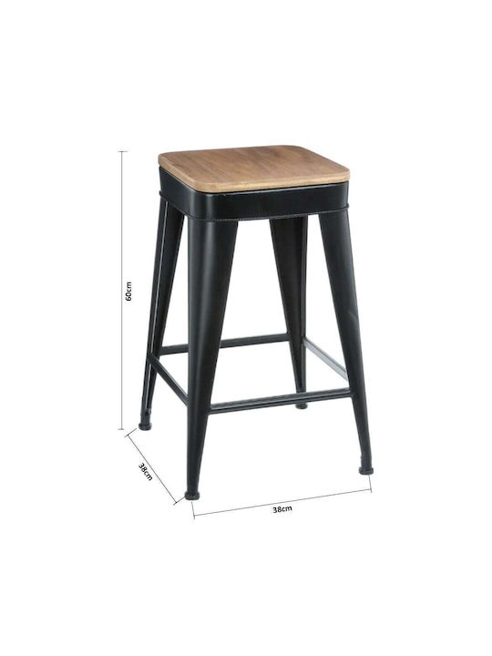 Stool Bar Metallic Joris Black 38x38x60cm
