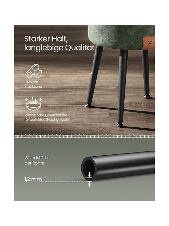 Stool For Living Room Upholstered with Leatherette Green