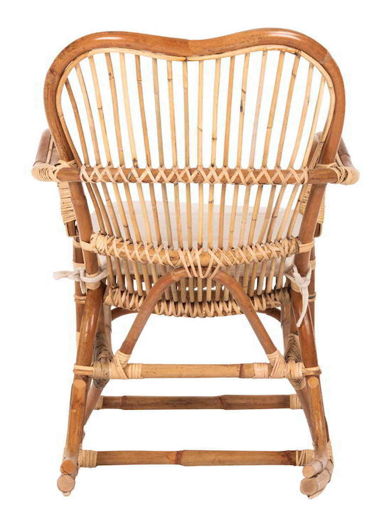 Κουνιστή Καρέκλα Rattan Santa Καφέ με Μαξιλάρι 103x60x91εκ.
