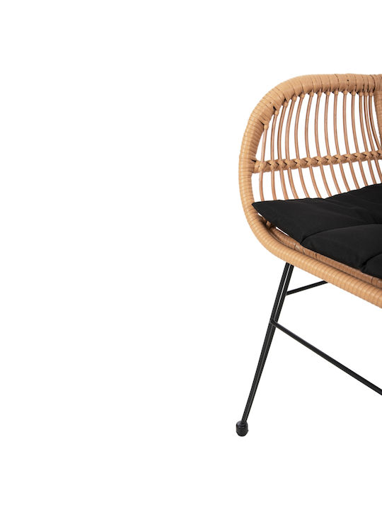 Πολυθρόνα Εξωτερικού Χώρου Rattan Allegra Μπέζ με Μαξιλάρι 58x59x82εκ.