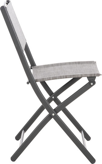 Outdoor Chair Metallic Mag Grey 4pcs 45x51x81cm