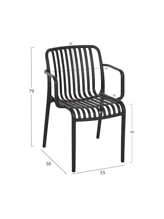 Gartenstühle Polypropylen Convee Schwarz 55x52x79cm