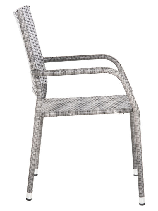 Gartenstühle Außenbereich Rattan Morner Grau 55x58x87cm