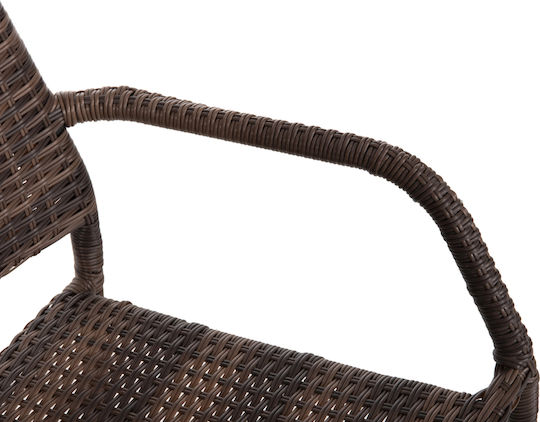 Καρέκλα Εξωτερικού Χώρου Rattan Morner Καφέ 55x58x87εκ.
