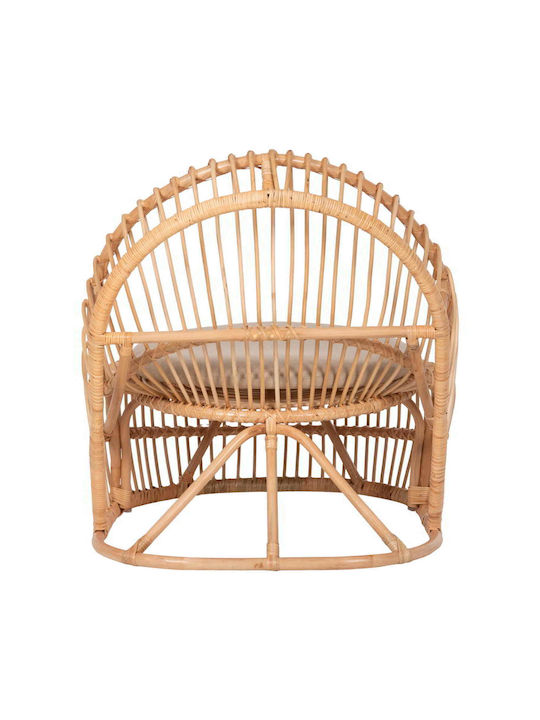 Πολυθρόνα Εξωτερικού Χώρου Rattan Entropy Φυσικό με Μαξιλάρι 80x97x85εκ.