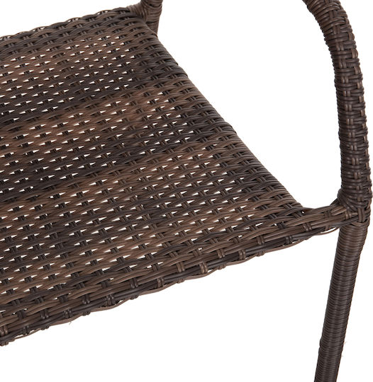Καρέκλα Εξωτερικού Χώρου Rattan Morner Καφέ 55x58x87εκ.
