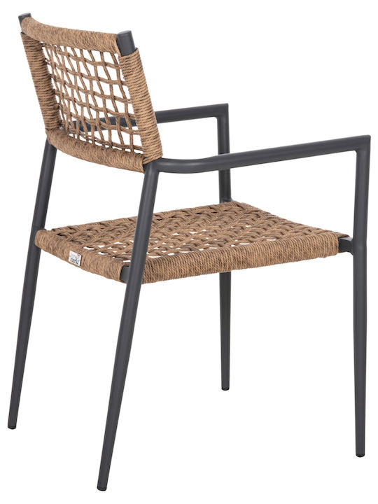 Gartenstühle Aluminium Trilan Anthrazit 57x59x85cm