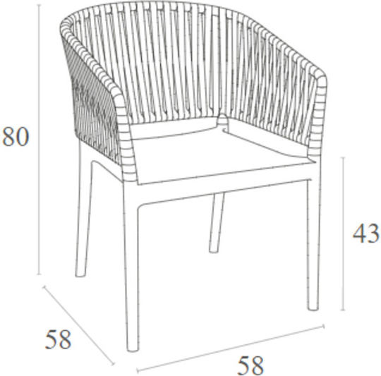 Outdoor Armchair Polypropylene Portofino Black, Olive Green