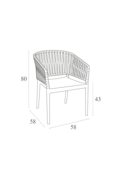 Outdoor Armchair Polypropylene Portofino Dark Grey