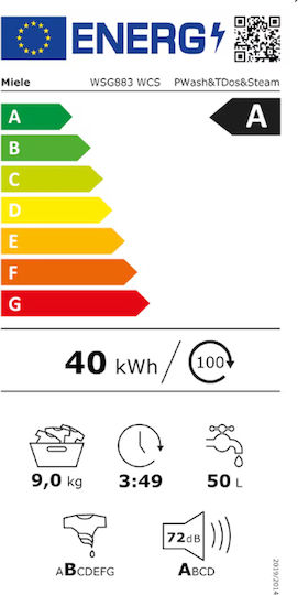 Miele Пералня 9кг 1400 Оборота QuickPowerWash WSG883WCS