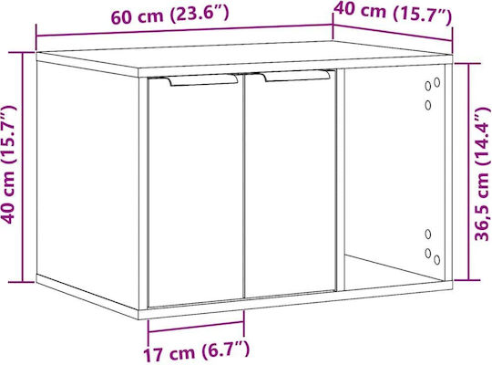 vidaXL Zaun Katzentoilette Geschlossen Braun L60 x B40 x H40cm