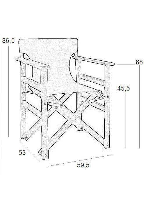Director's Chair Wooden Torino Wulnat / Black 59x51x85cm