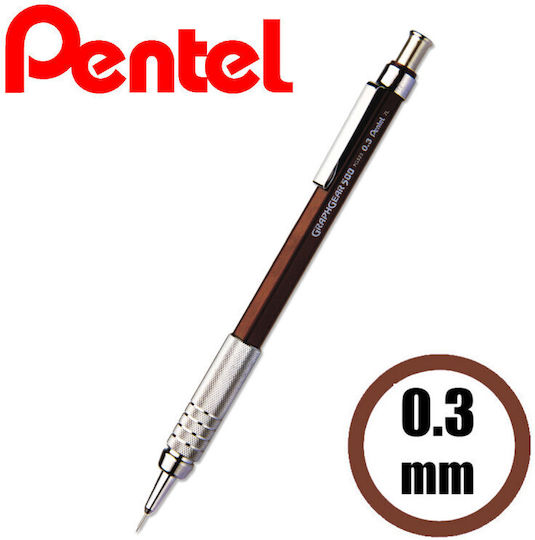 Pentel Graphgear 500 Brown 0.3mm Mechanical Pencil Pg523-e 072512185346