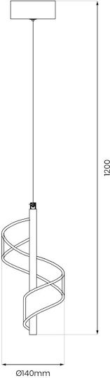 Eko Light Κρεμαστό Φωτιστικό Χρυσό LED 14x14εκ.