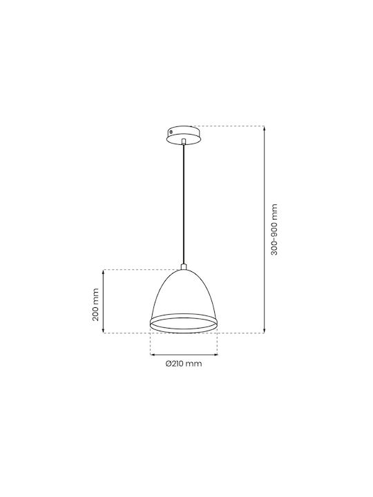 Eko Light Κρεμαστό Φωτιστικό Λευκό 21x21εκ.