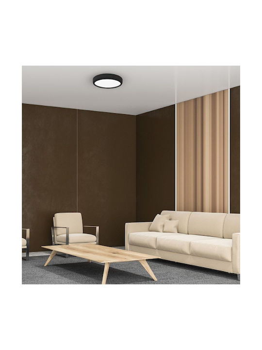 Eko Light Plafonieră de Tavan Neagră cu LED Integrat