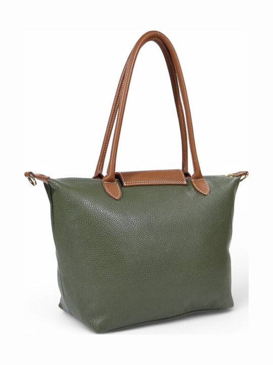 Leder Damentasche Schultertasche Grün
