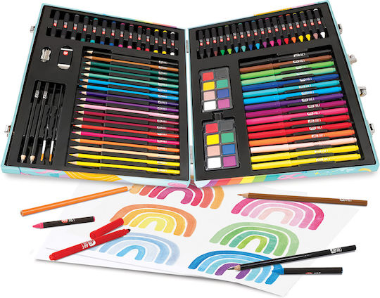 HappiHobbi Unicorn Painting Set in Case Wooden with 100 Accessories