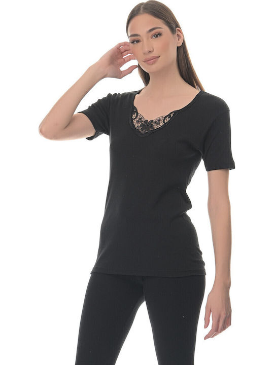Kurzärmelig BLACK Damen T-Shirt