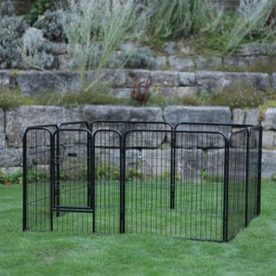 Kerbl Dog Puppy Enclosure Сгъваемо Парк за Кучета от Метал в Черен Цвят 77 x 80см.