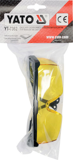 Yato Safety Glasses for Protection with Yellow Lenses 1pcs