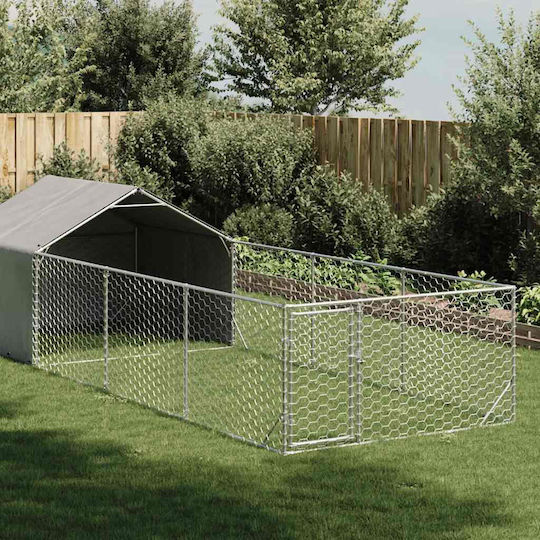 vidaXL Hundetore Park 600x200x150cm Silber