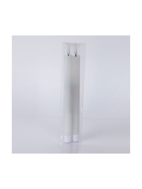 Eurolamp Διακοσμητικό Φωτιστικό LED Θερμό Λευκό Κερί 2τμχ 24εκ.