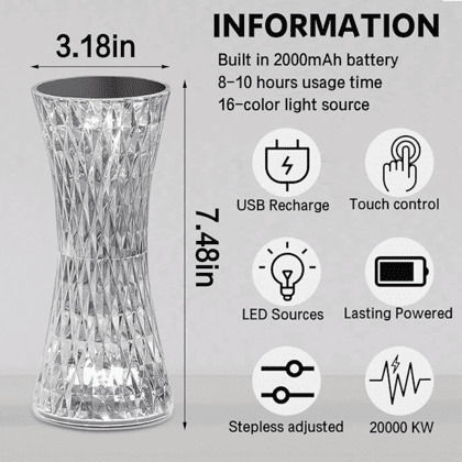 Andowl Διακοσμητικό Φωτιστικό LED RGBW 8x19εκ.