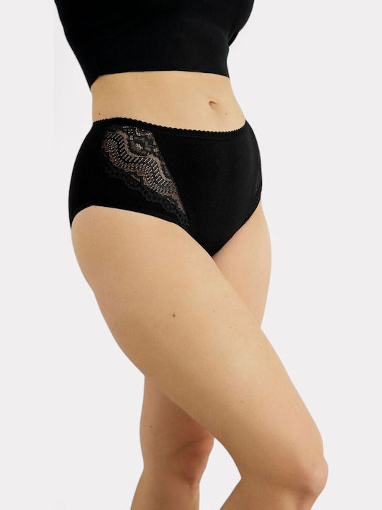 Βαμβακερά Women's Slip MultiPack with Lace Black