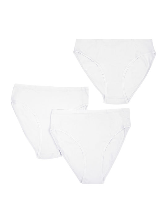 Βαμβακερά Ψηλόμεσα Γυναικεία Slip 3Pack Beige / Black / White