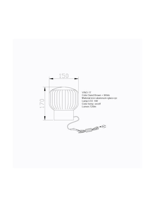 Sun Light Διακοσμητικό Φωτιστικό LED Θερμό Λευκό 3000K 17εκ.