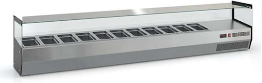 Inox Dobros Kühlvitrine Tischgerät mit Kapazität 11x1/4 GN 225x34x45cm