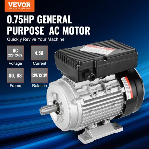 Single-phase Electric Motor 0.5 Kw 2800 Rpm Frame B3 4.5 A 220 V/50 Hz