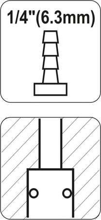 Yato YT-2396 Connector 1/4" for Rubber