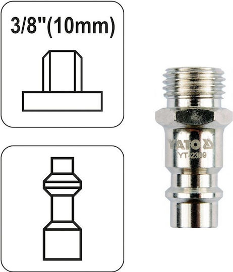 Yato YT-02401 Einbau Buchse mit Schraube Stecker 3/8"