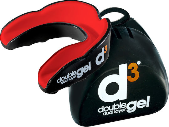 D3 Double Dual Layer Gel Mouthguard Μασελάκι Προστασίας Αθλητών 12+ Years Old Orange White