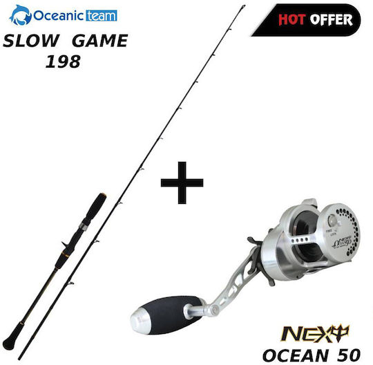 Oceanic Slow Game 198 Fishing Rod for Slow Jigging with Reel 1.98m 300gr