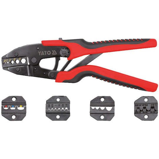Yato Crimping Pliers Cross-Section 0.5 - 6mm² with Ratchet Mechanism with Castanets & Interchangeable Jaws Length 260mm