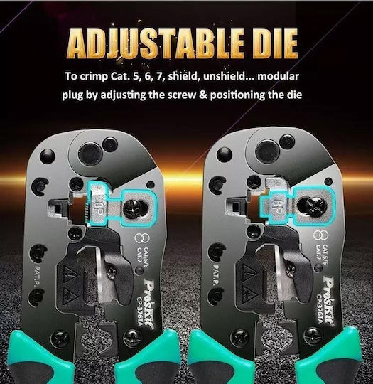 Proskit Ethernet Internet Cable Crimping Plier RJ45 with Ratchet Mechanism