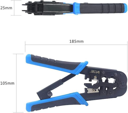 Vcelink Πρέσα Ακροδεκτών Δικτύου RJ12, RJ11, RJ45