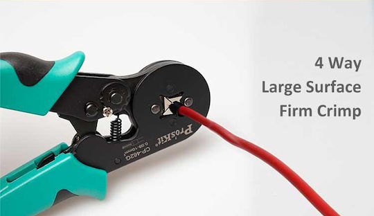 Proskit Proskit Crimping Pliers Cross-Section Range 0.08 - 10mm² with Ratchet Mechanism Length 173mm
