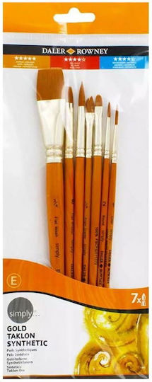 Daler Rowney Gold Taklon Short Handled Malpinsel-Set 7Stück