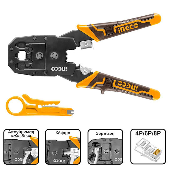 Ingco Ethernet Internet Cable Crimping Plier RJ12, RJ11, RJ45 with Cable Cutter
