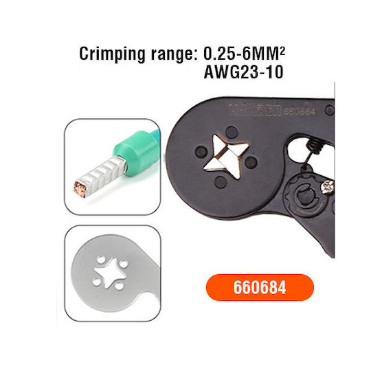 Harden Harden Crimpzange mit Ratschenmechanismus Länge 150mm