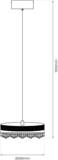 Eko Light Κρεμαστό Φωτιστικό Χρυσό LED 20x20εκ.