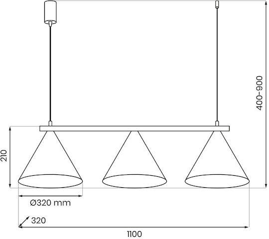 Eko Light Κρεμαστό Φωτιστικό Μαύρο με Ντουί GX53