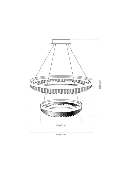 Eko Light Висящо Осветително Тяло Златист 60x60см.