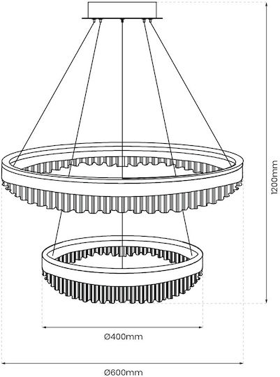Eko Light Висящо Осветително Тяло Златист 60x60см.