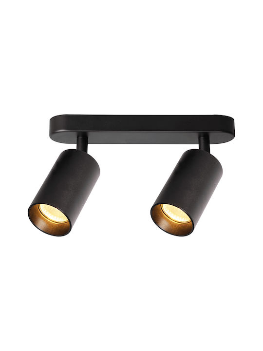 Eko Light Dublu Spot cu Soclu GU10 în Culoare Negru